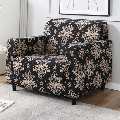 Exclusive Stretchable Sofa Cover - Black Damask