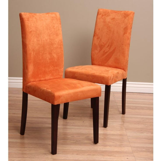 Stretchable Velvet Chair Covers, Solid Orange