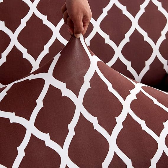 Exclusive Stretchable Sofa Cover - Brown Tile