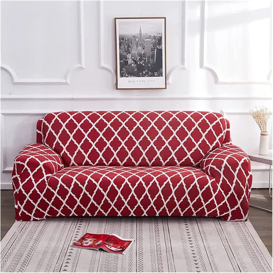 Exclusive Stretchable Sofa Cover - Maroon Diamond