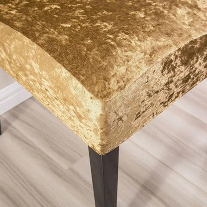 Stretchable Velvet Chair Covers, Solid Gold