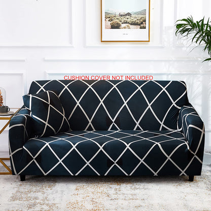 Exclusive Stretchable Sofa Cover - Cross Blue