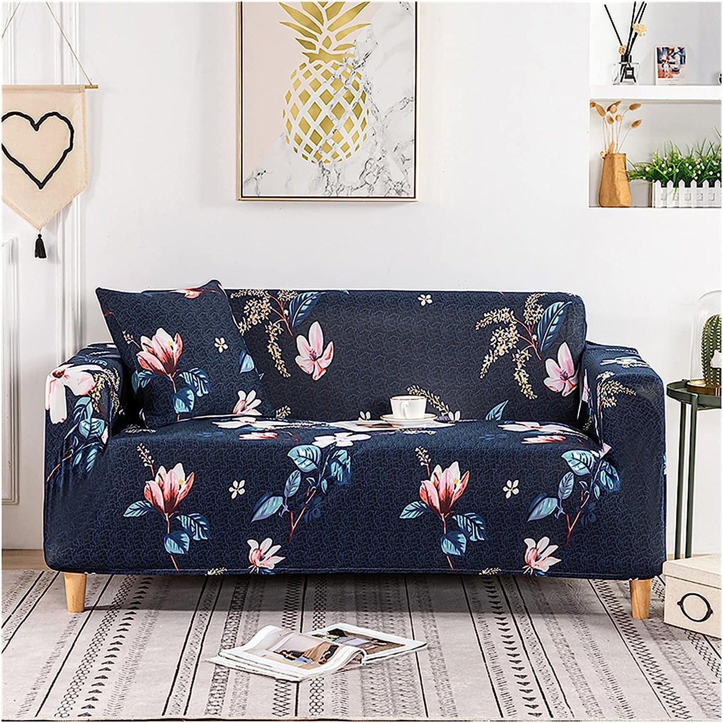 Exclusive Stretchable Sofa Cover - Lotus Blue